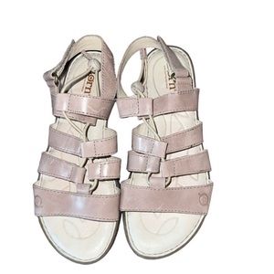 ✅Born Bali Black Leather Elastic Strap Gladiator Sandals shoes boots 7M